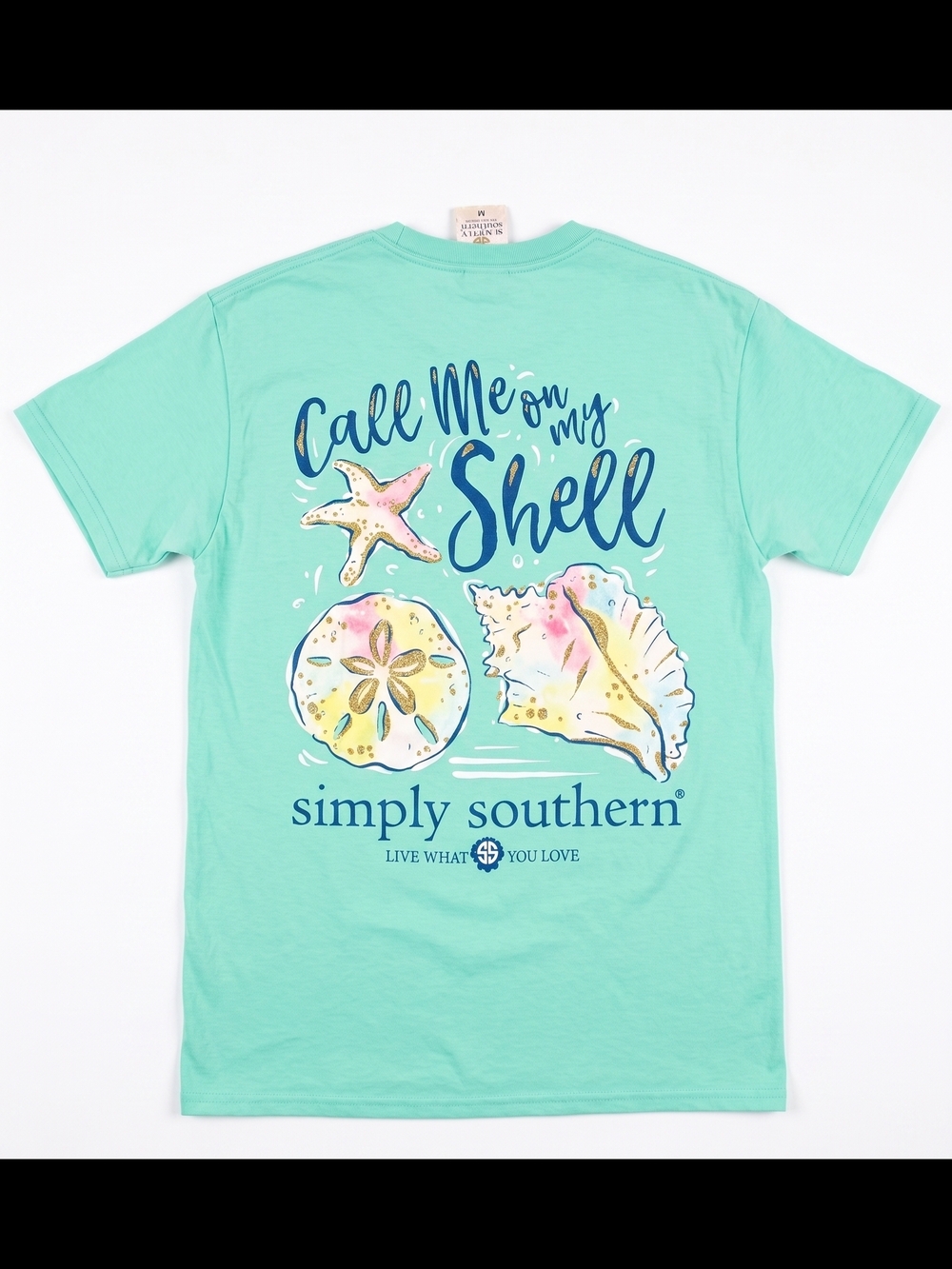 Simply Southern "Call Me On My Shell" Seafoam Graphic Tee